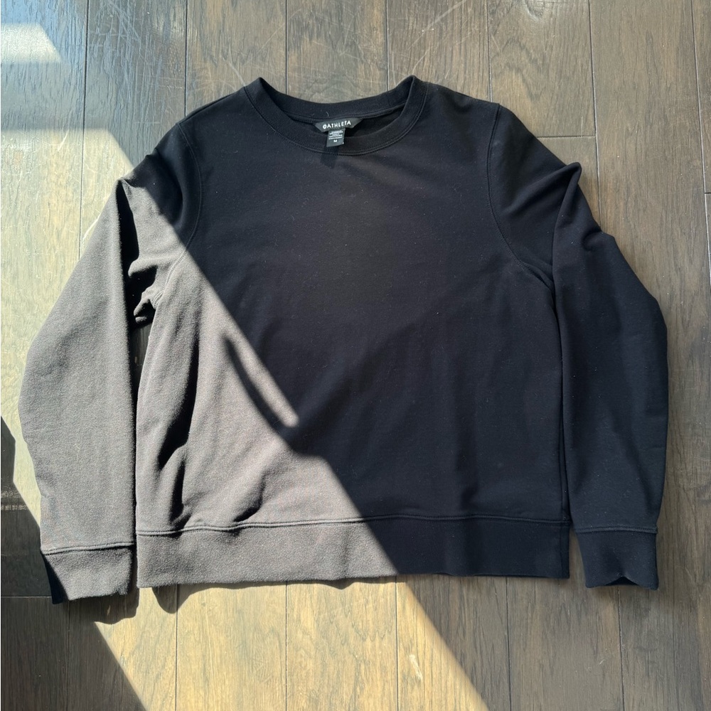 Athleta Retroterry Black Crewneck Sweater